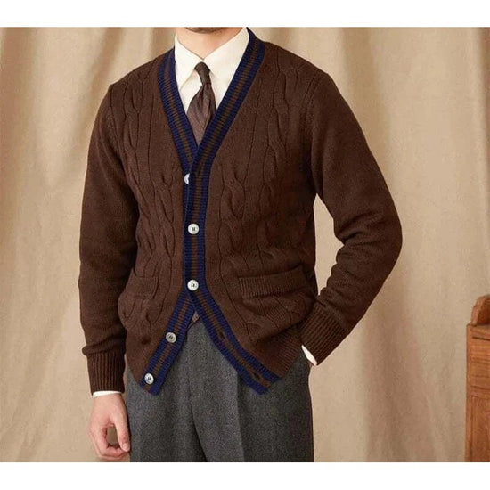 Twisted knit cardigan italian vintage style