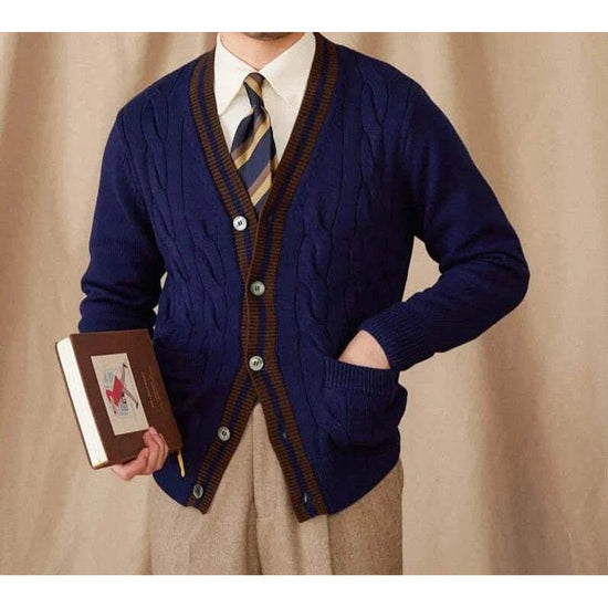 Twisted knit cardigan italian vintage style