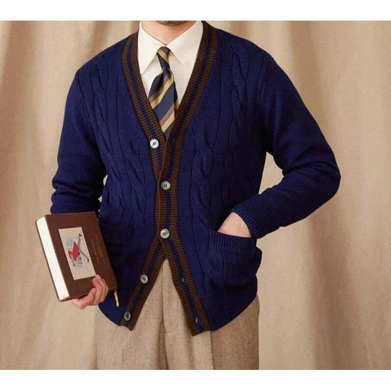 Twisted knit cardigan italian vintage style