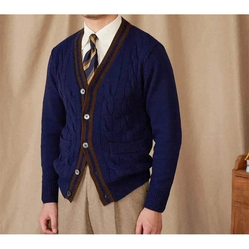 Twisted knit cardigan italian vintage style