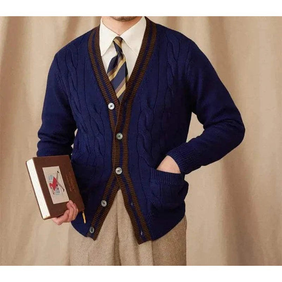 Twisted knit cardigan italian vintage style
