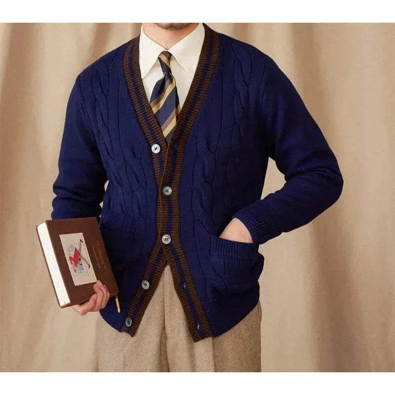 Twisted knit cardigan italian vintage style