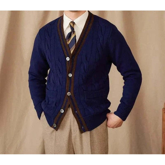 Twisted knit cardigan italian vintage style