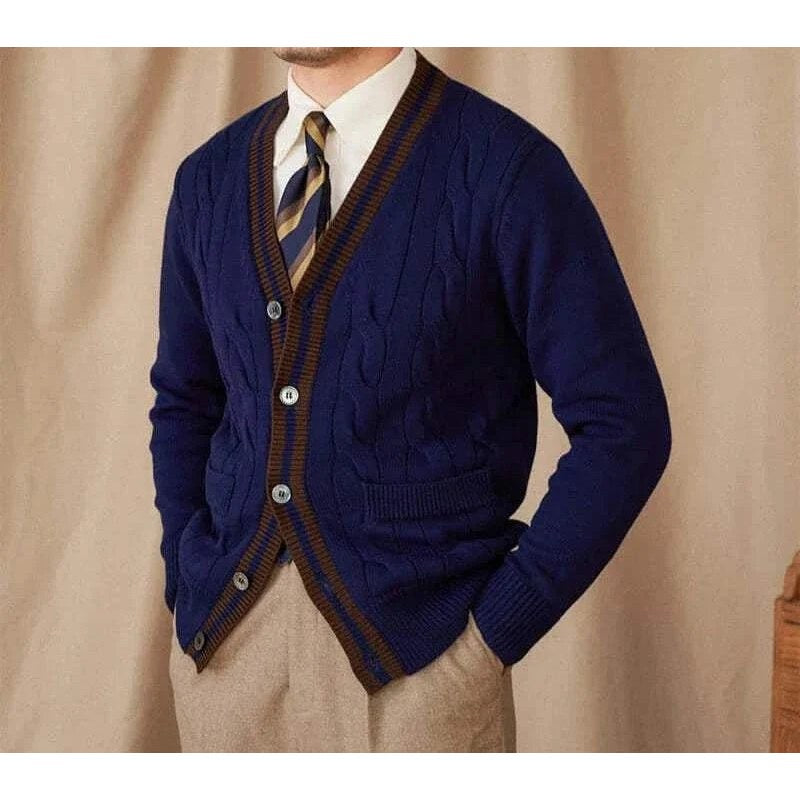 Twisted knit cardigan italian vintage style