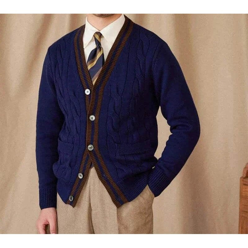 Twisted knit cardigan italian vintage style