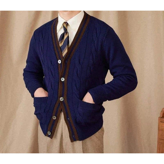 Twisted knit cardigan italian vintage style
