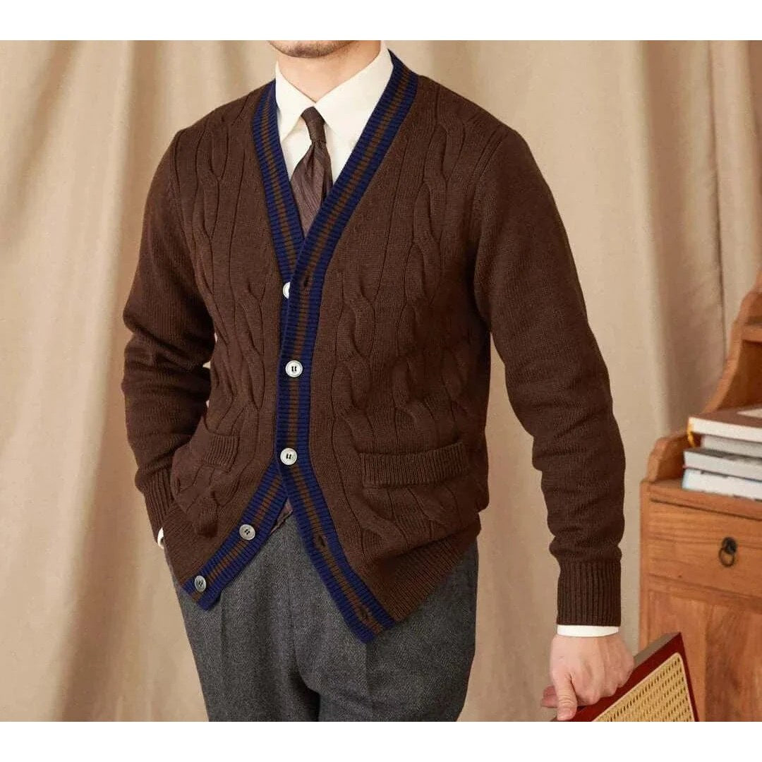 Twisted knit cardigan italian vintage style