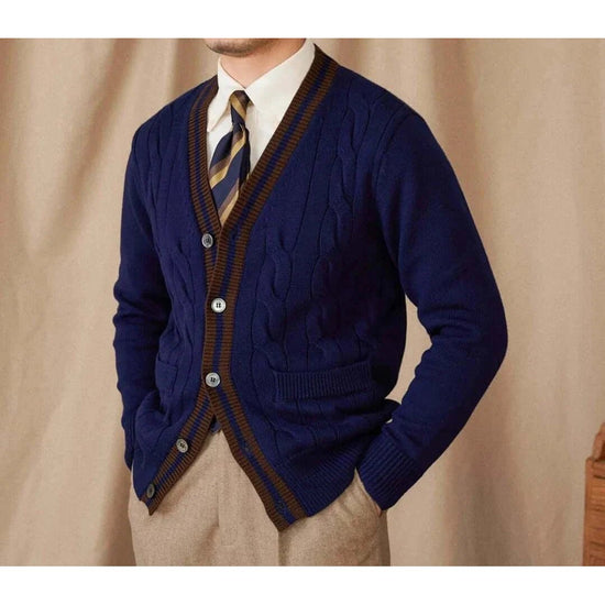 Twisted knit cardigan italian vintage style