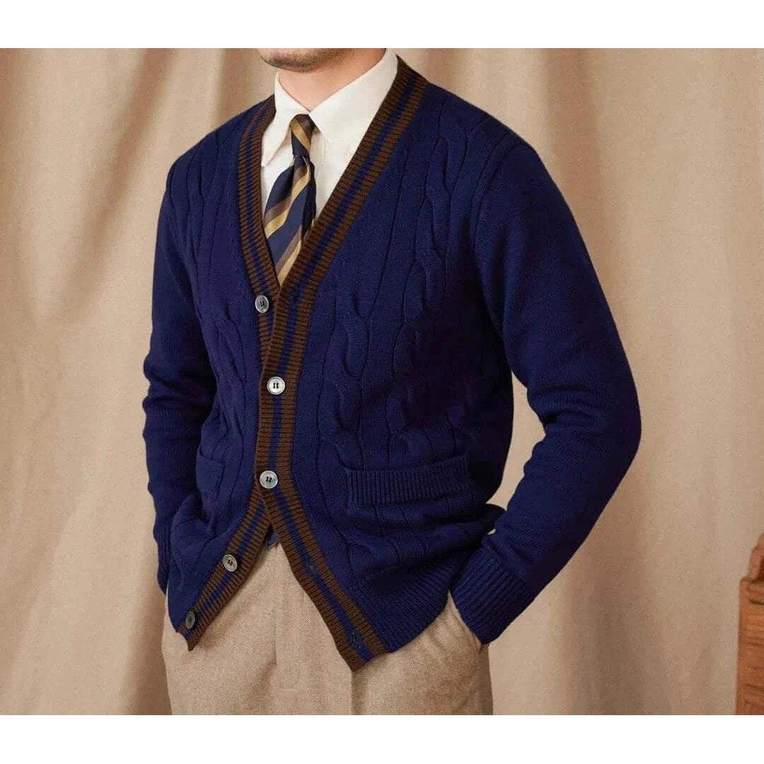 Twisted knit cardigan italian vintage style