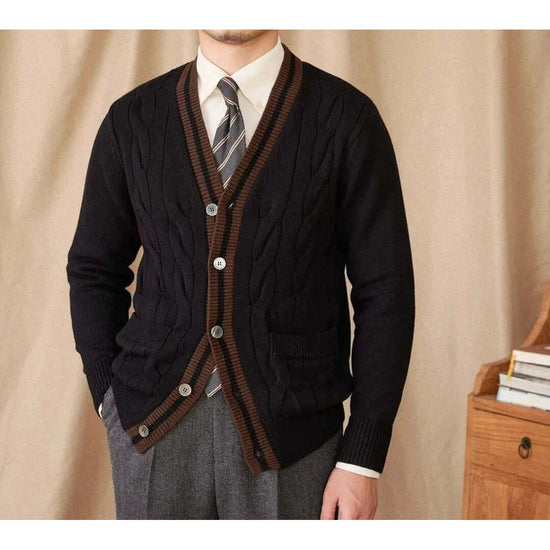 Twisted knit cardigan italian vintage style