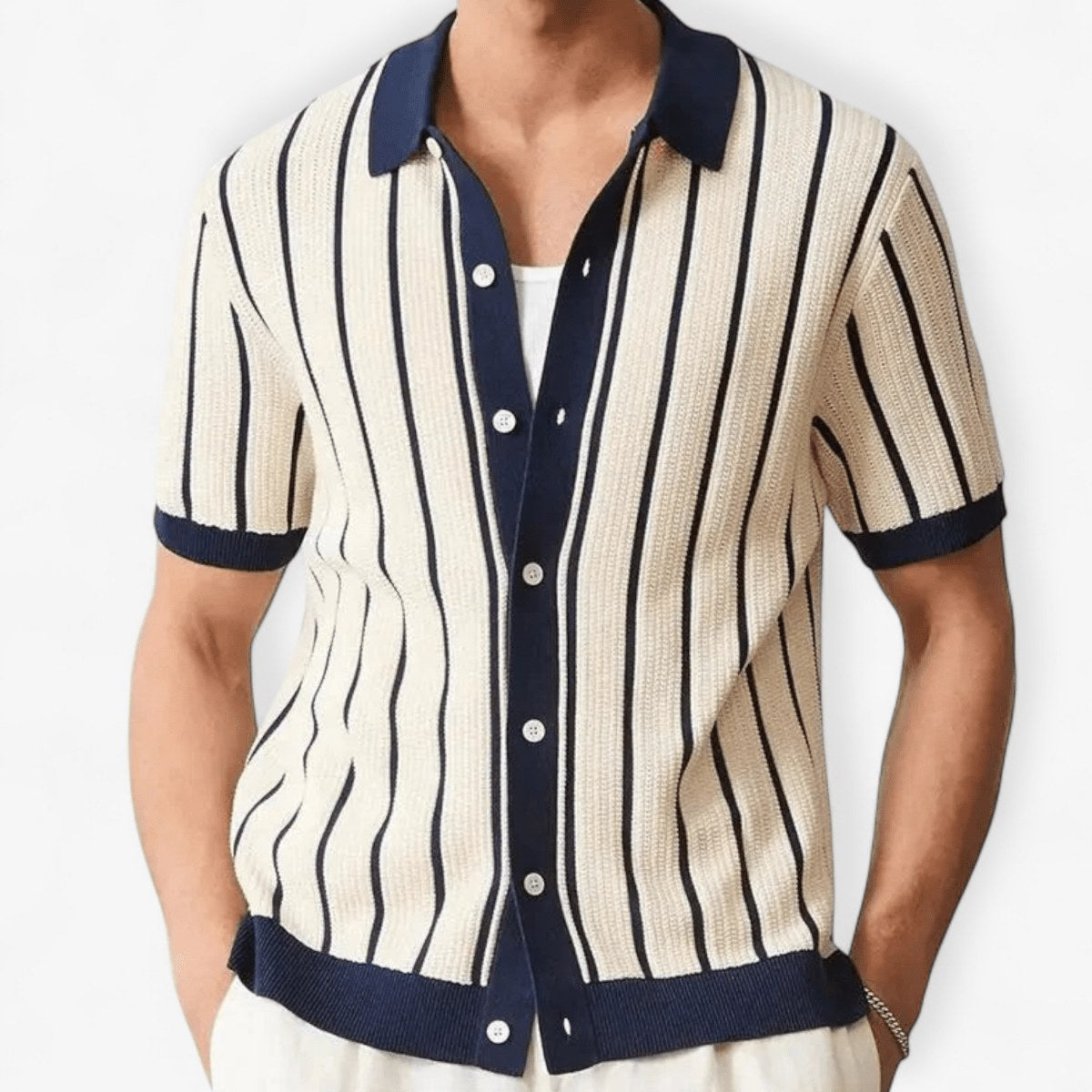 Vintage knitted summer polo shirt