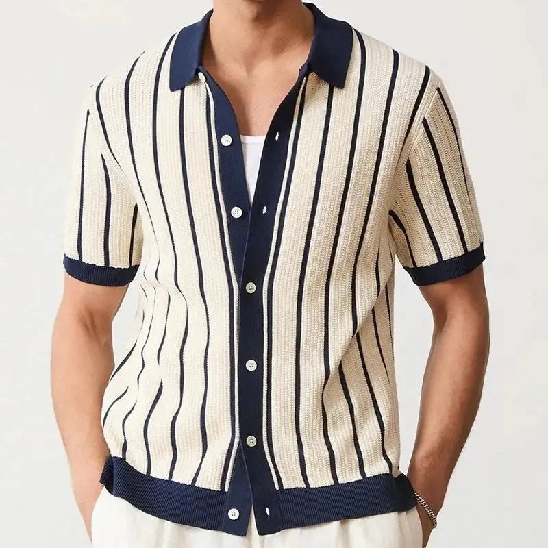 Vintage knitted summer polo shirt