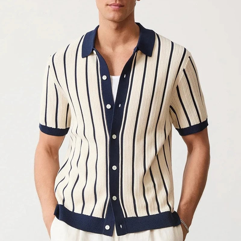 Vintage knitted summer polo shirt