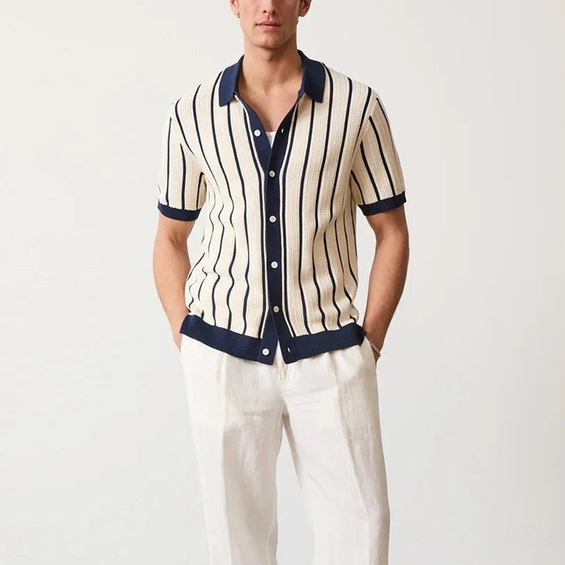 Vintage knitted summer polo shirt