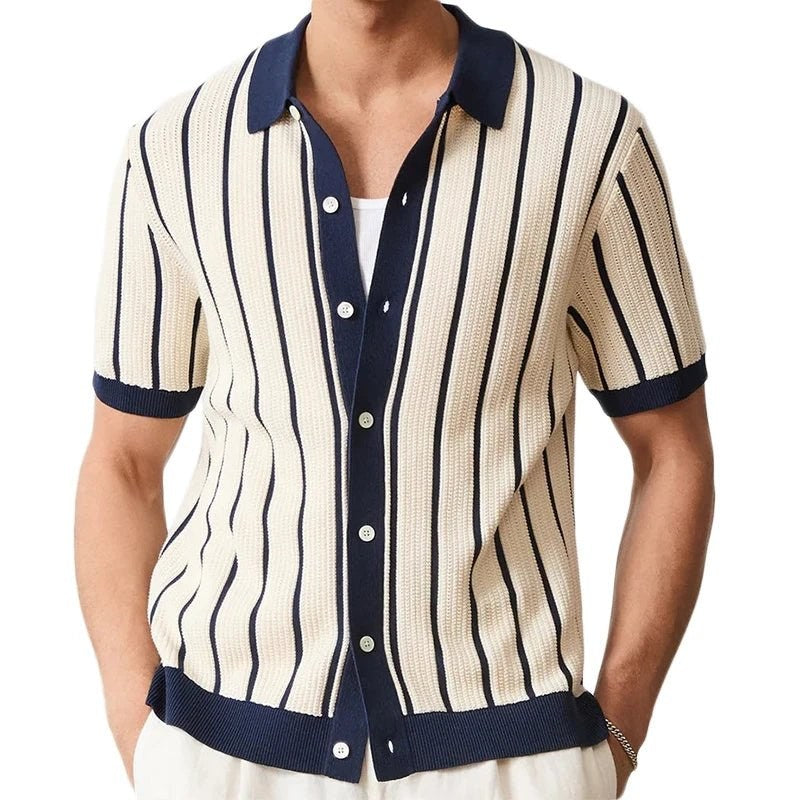 Vintage knitted summer polo shirt
