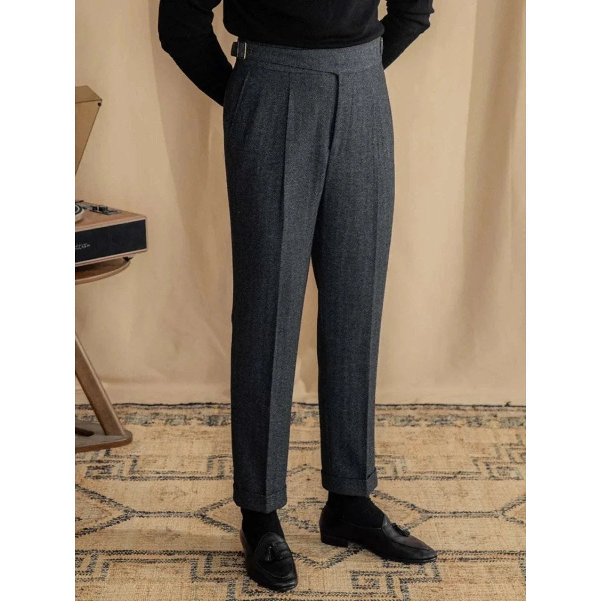 Vintage wool herringbone pants