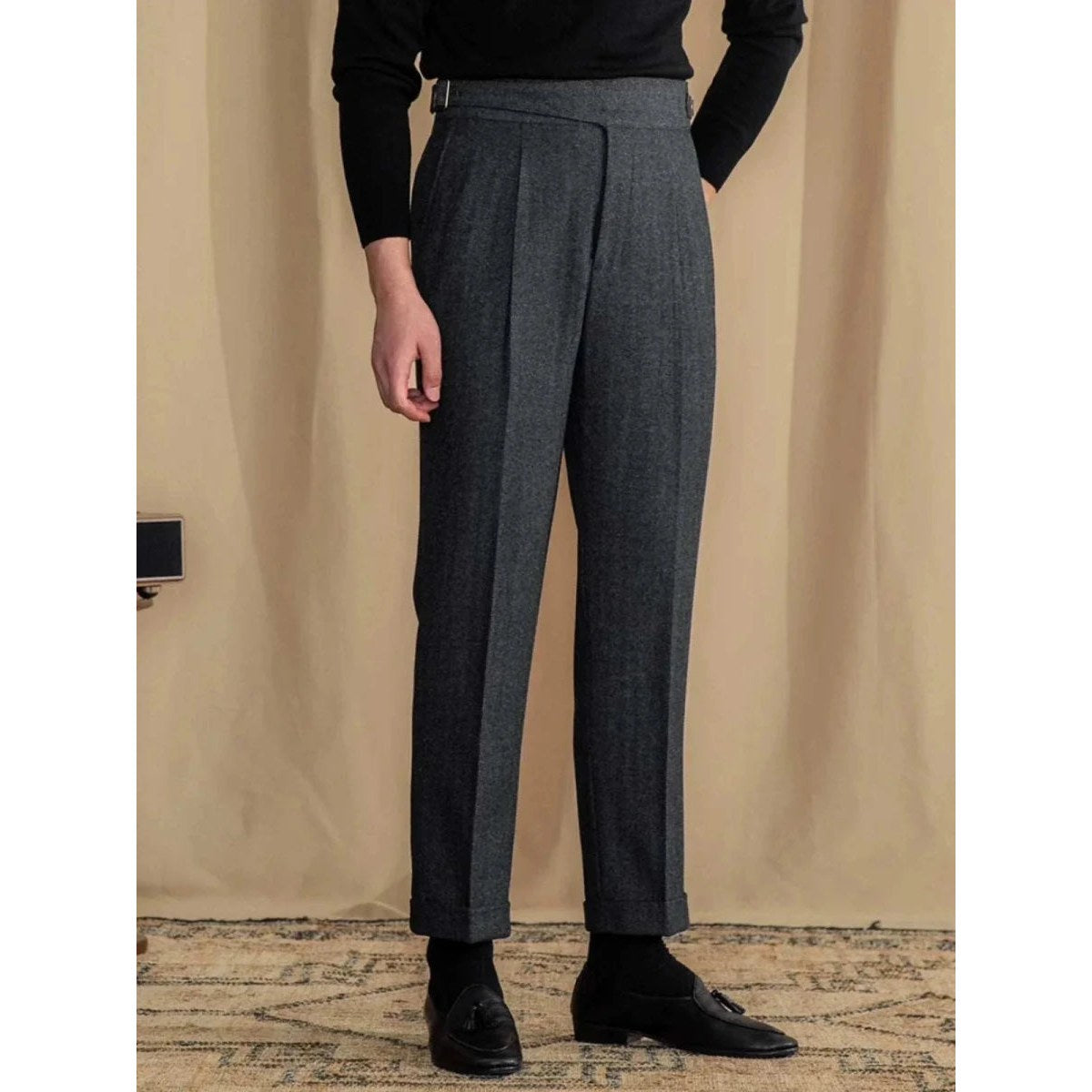 Vintage wool herringbone pants