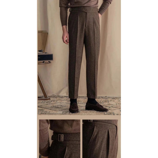 Vintage wool herringbone pants