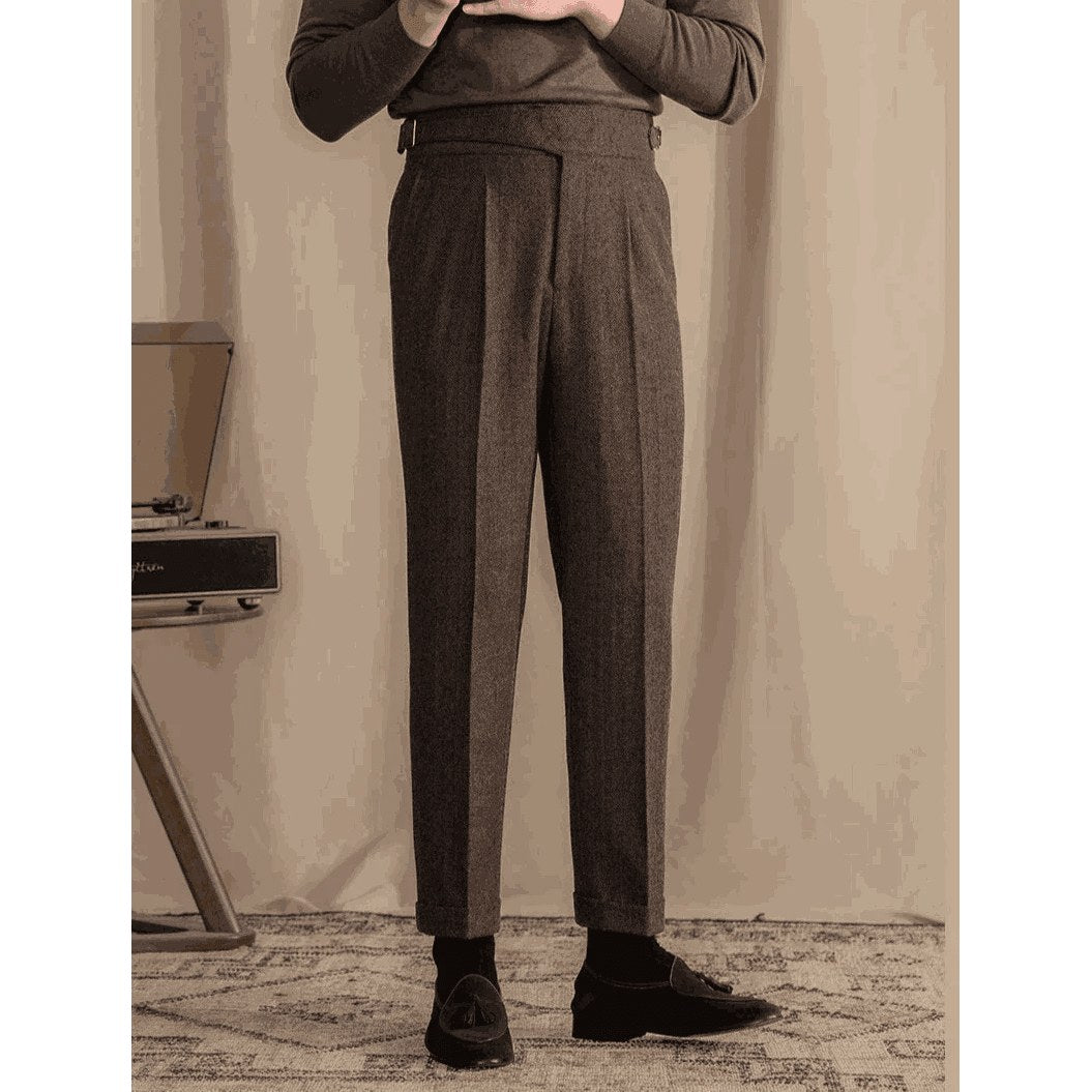 Vintage wool herringbone pants