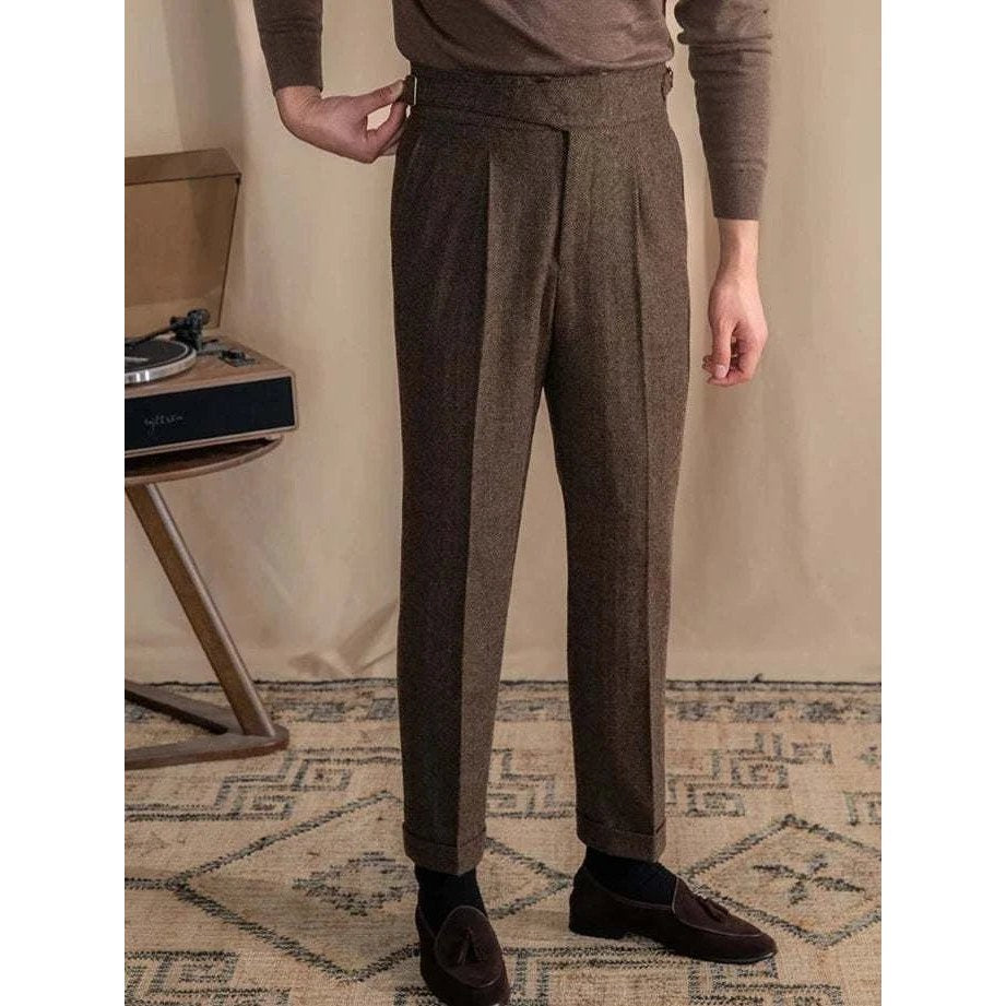 Vintage wool herringbone pants