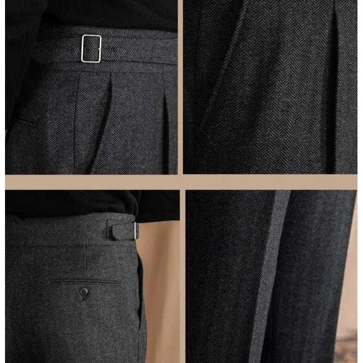 Vintage wool herringbone pants