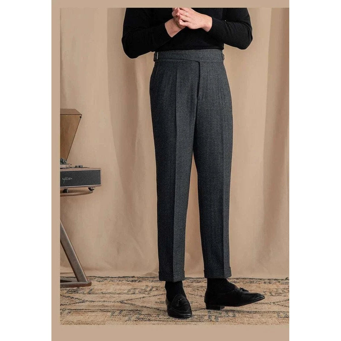 Vintage wool herringbone pants
