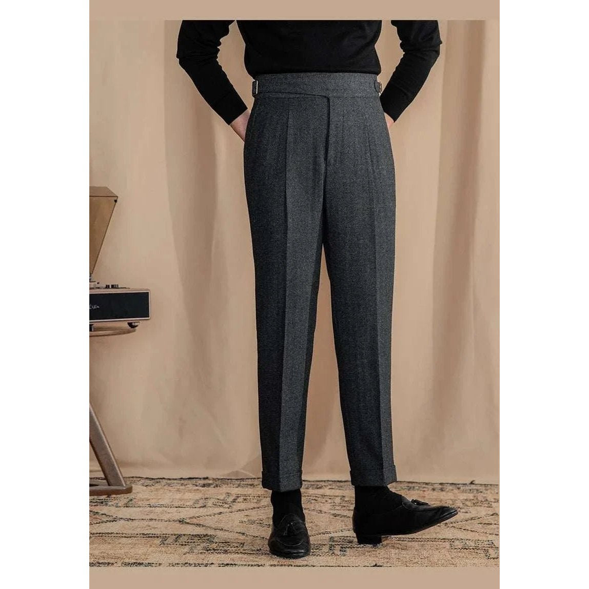 Vintage wool herringbone pants