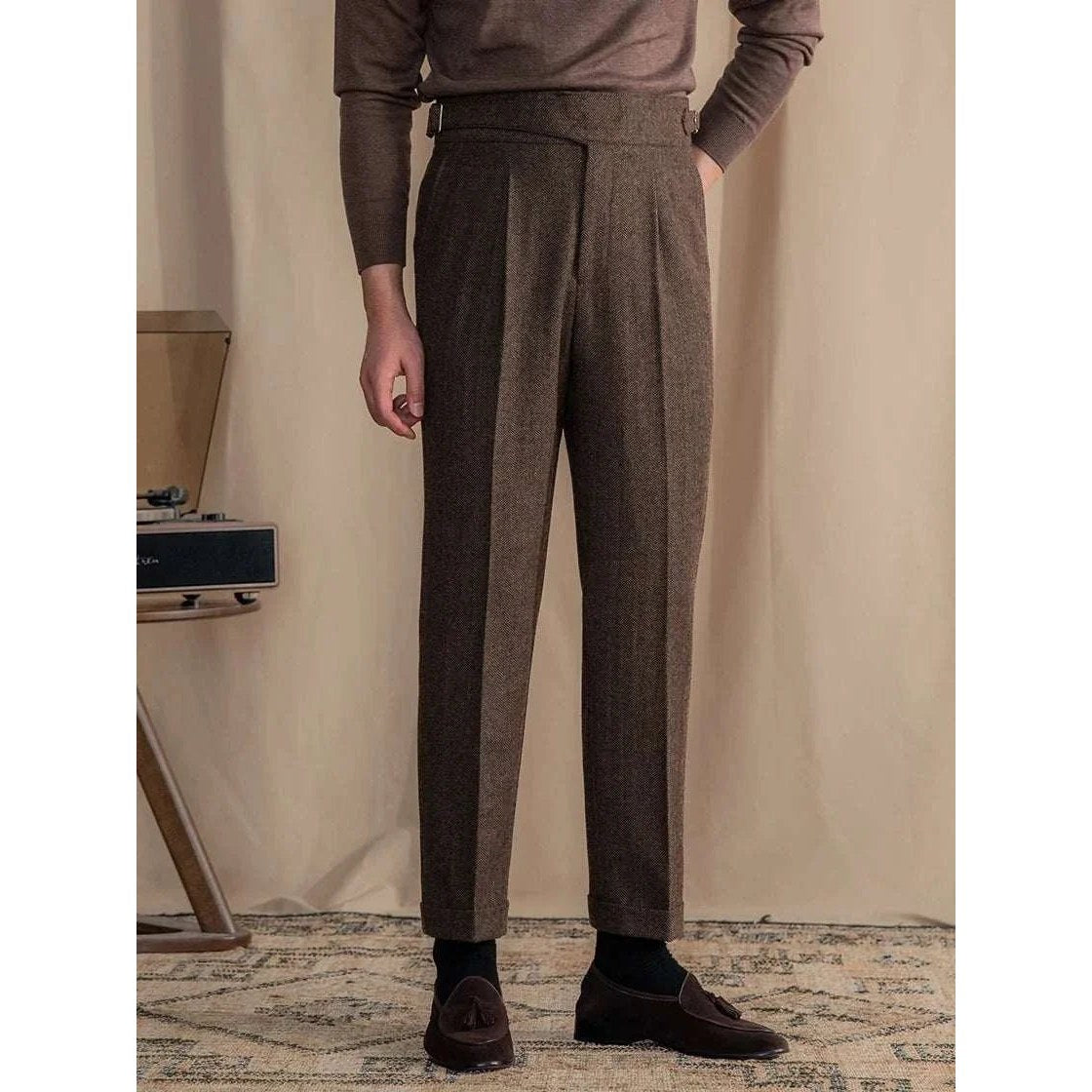 Vintage wool herringbone pants