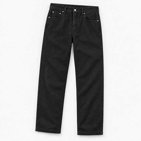 Washed cotton twill five pocket trousers