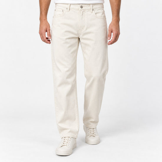 Washed cotton twill five pocket trousers