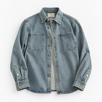 Washed denim twin pocket shirt