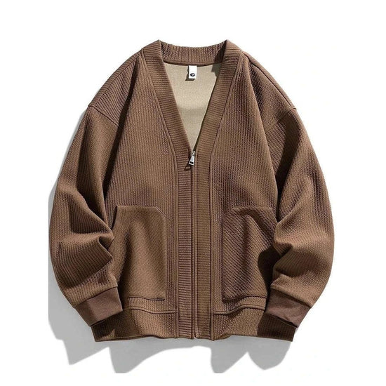 Winter cardigan sweater with zipper