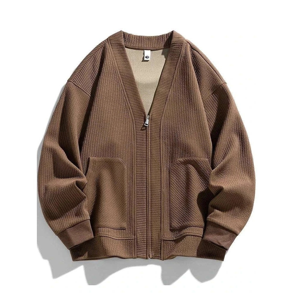 Winter cardigan sweater with zipper