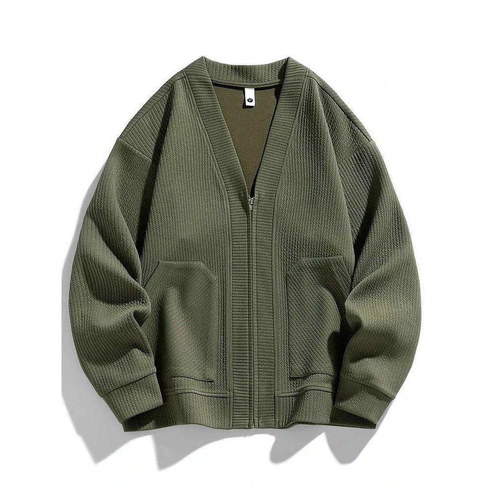 Winter cardigan sweater with zipper