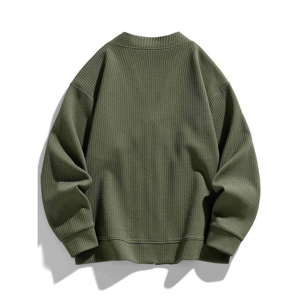 Winter cardigan sweater with zipper