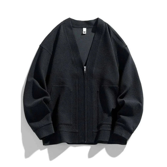 Winter cardigan sweater with zipper