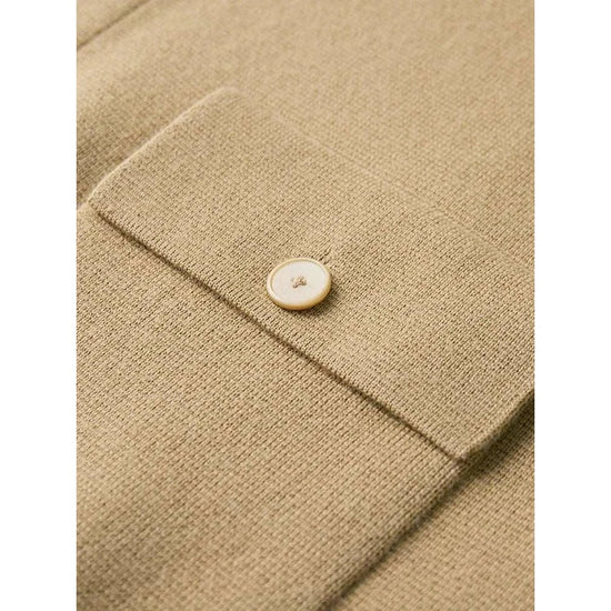 Wool polo collar cardigan