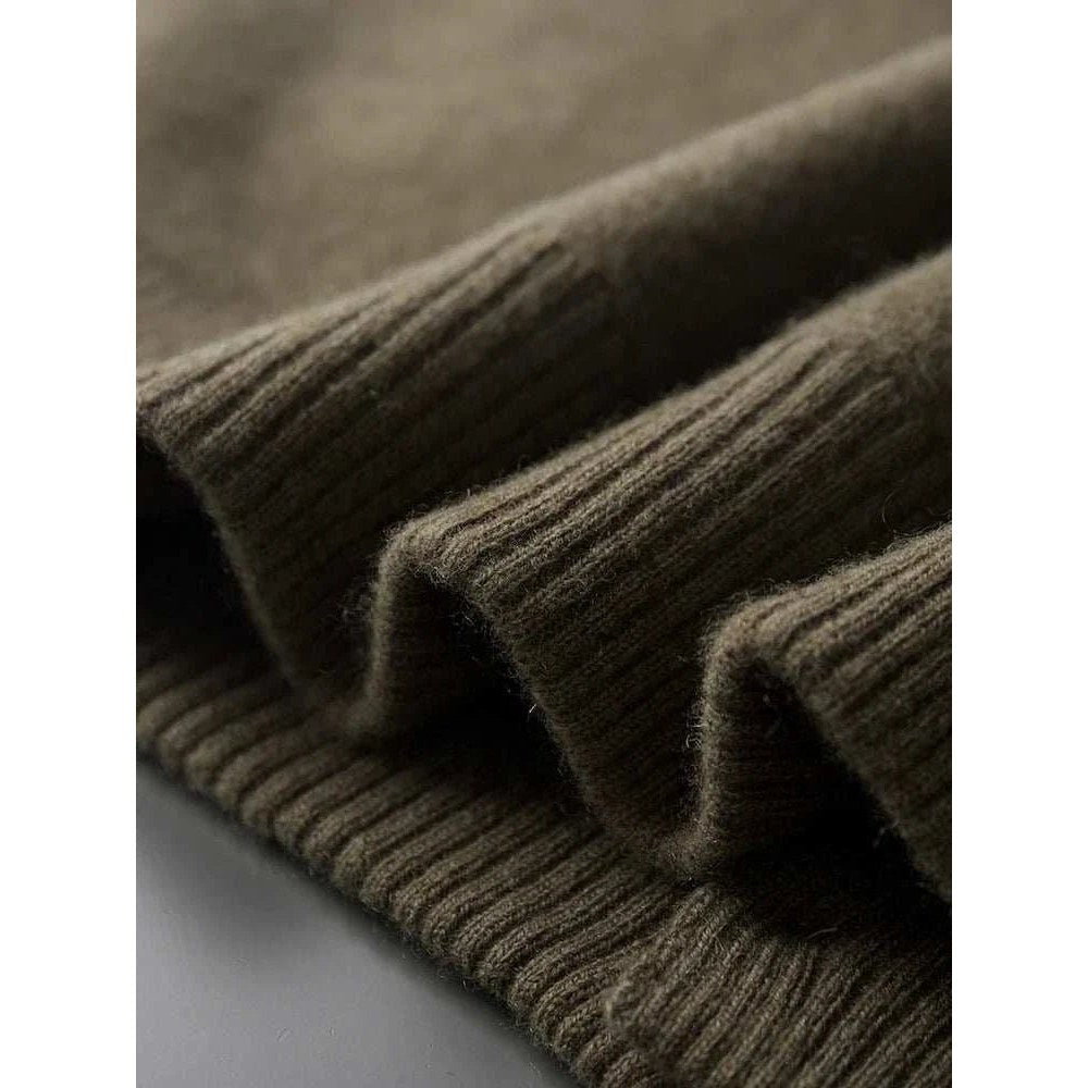 Wool polo collar cardigan