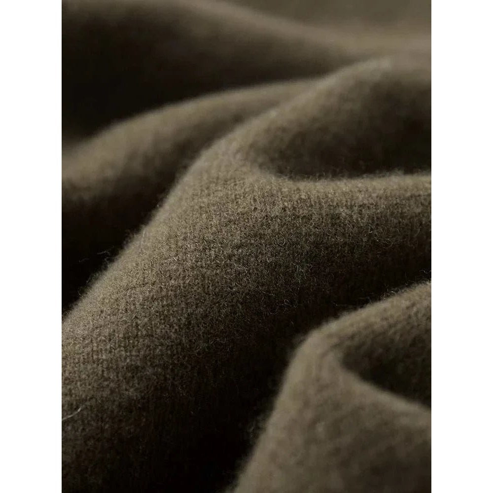 Wool polo collar cardigan