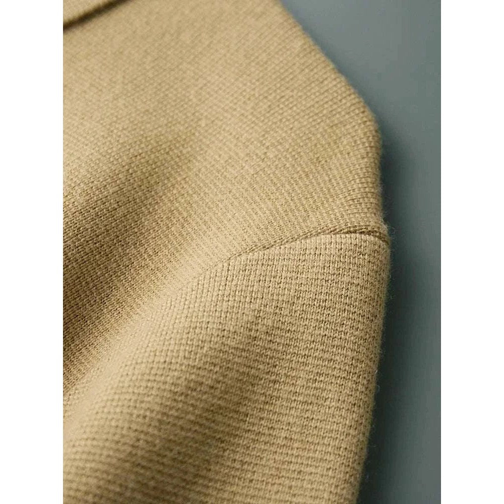 Wool polo collar cardigan