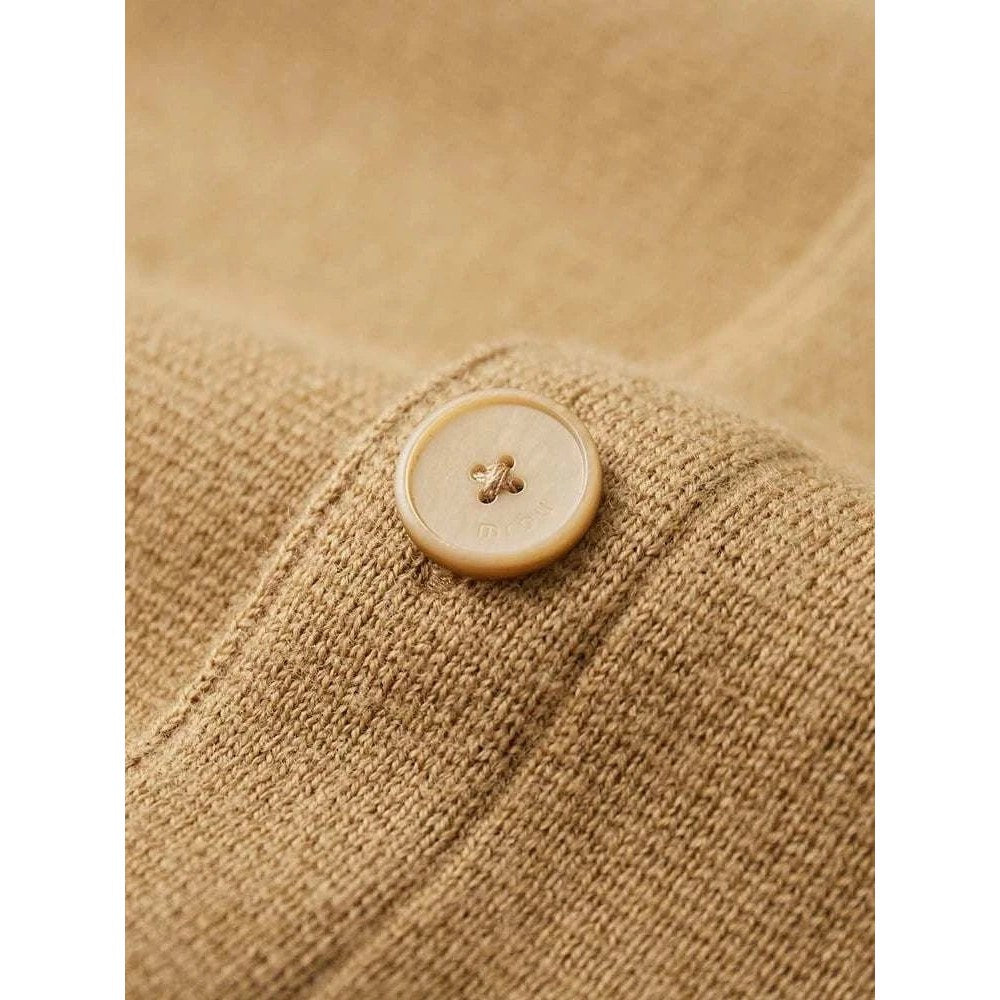 Wool polo collar cardigan