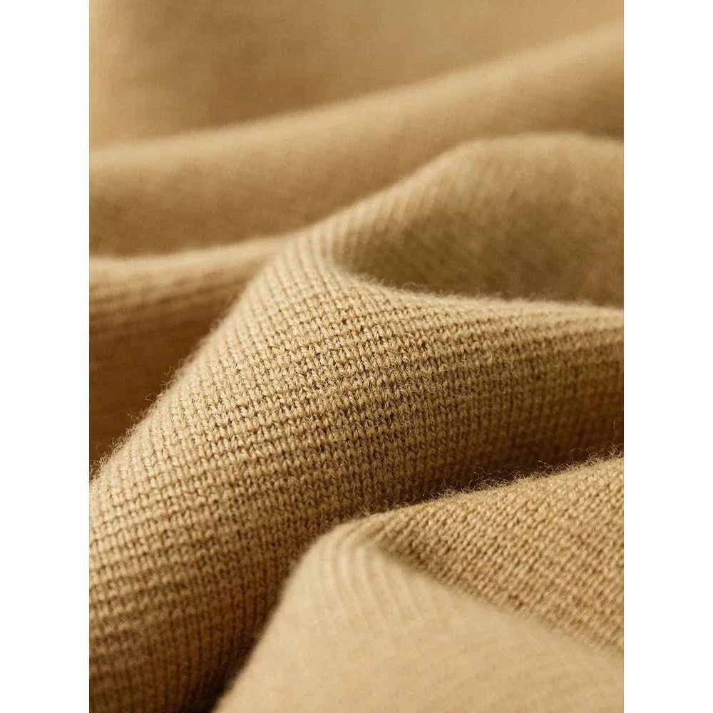Wool polo collar cardigan