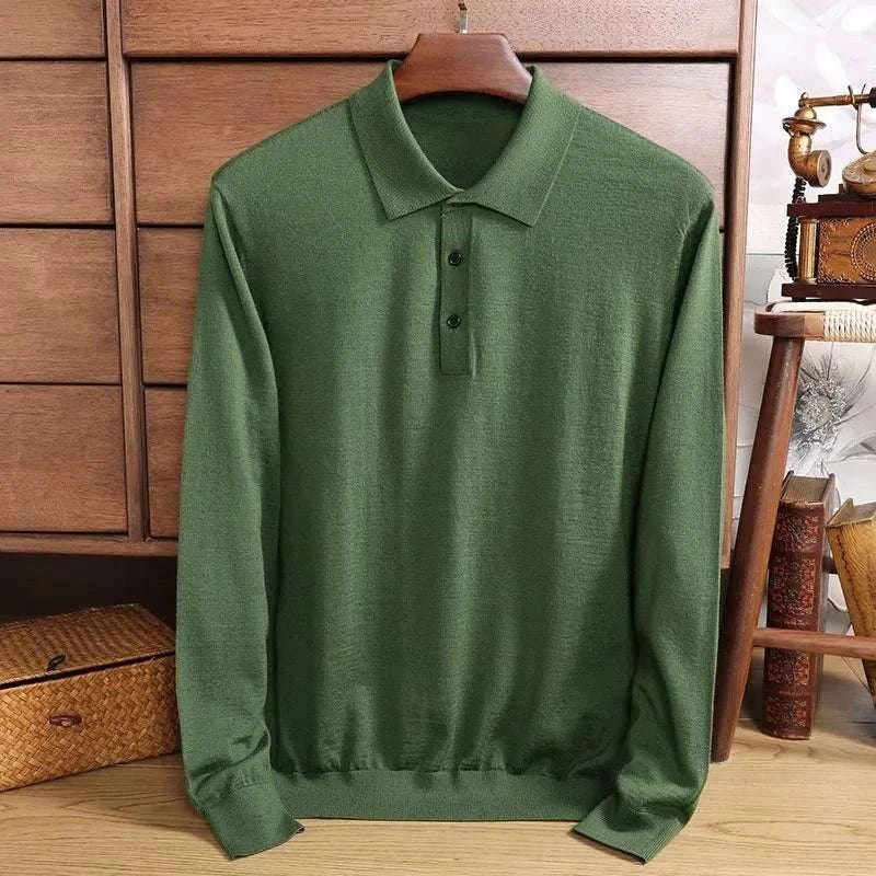 Wool polo sweater