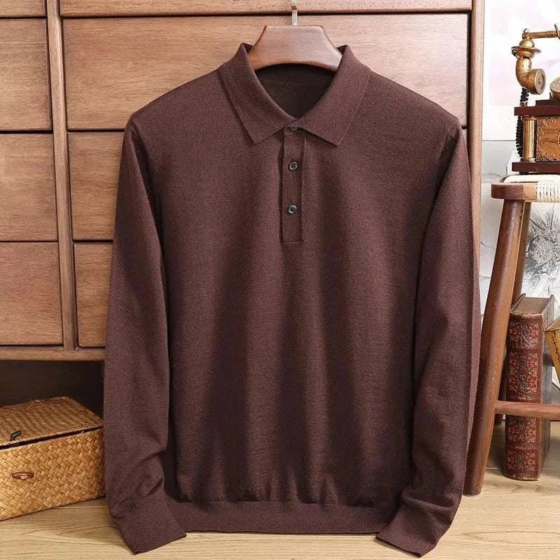 Wool polo sweater