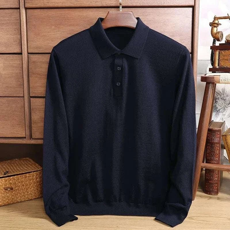 Wool polo sweater