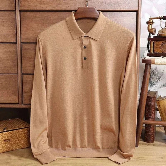 Wool polo sweater