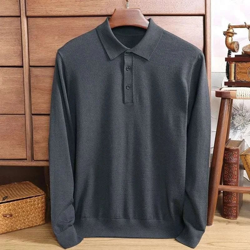 Wool polo sweater