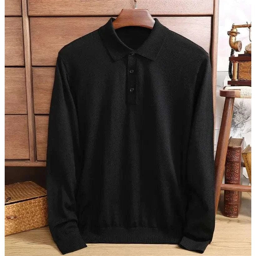 Wool polo sweater