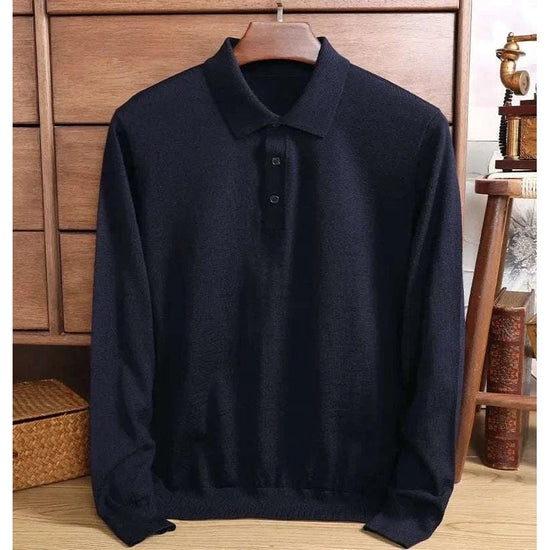 Wool polo sweater