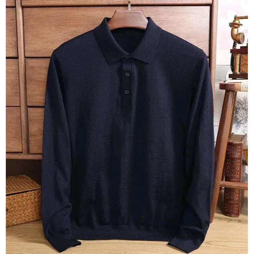 Wool polo sweater